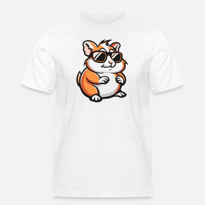 Hamster Comic Cool - Männer Workwear T-Shirt - Weiß