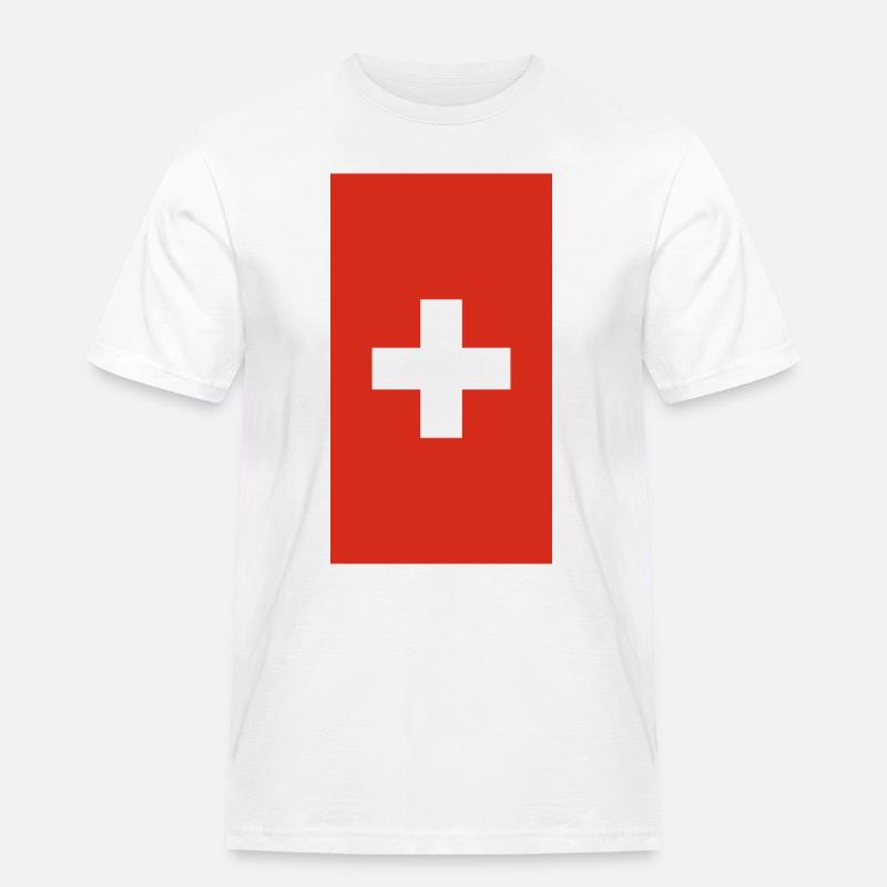 Telefon-Fall der Schweizer Flagge - Männer Workwear T-Shirt - Weiß