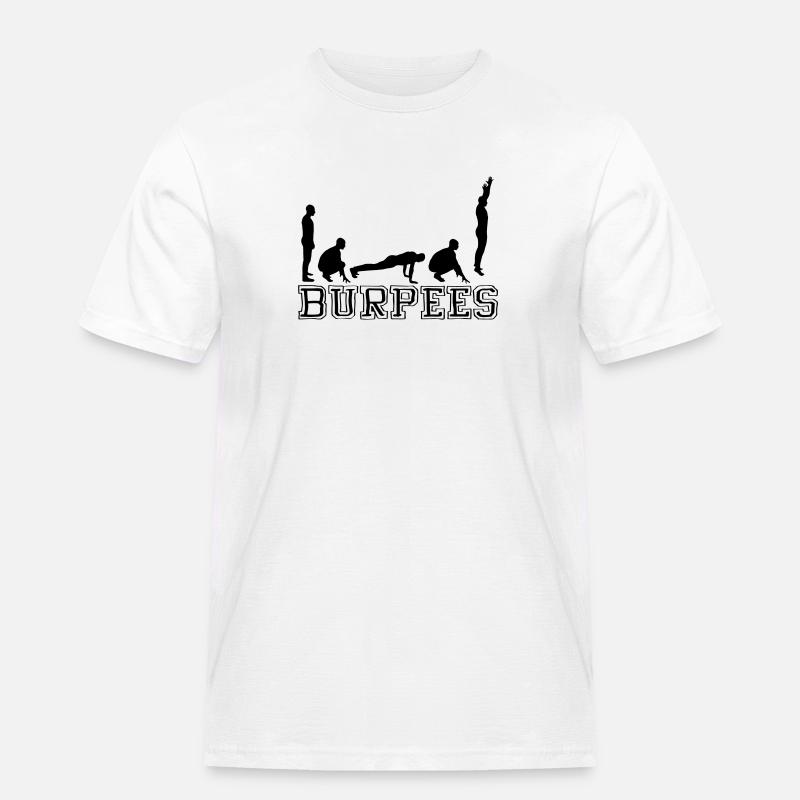 Burpees (Silhouette) - Männer Workwear T-Shirt - Weiß