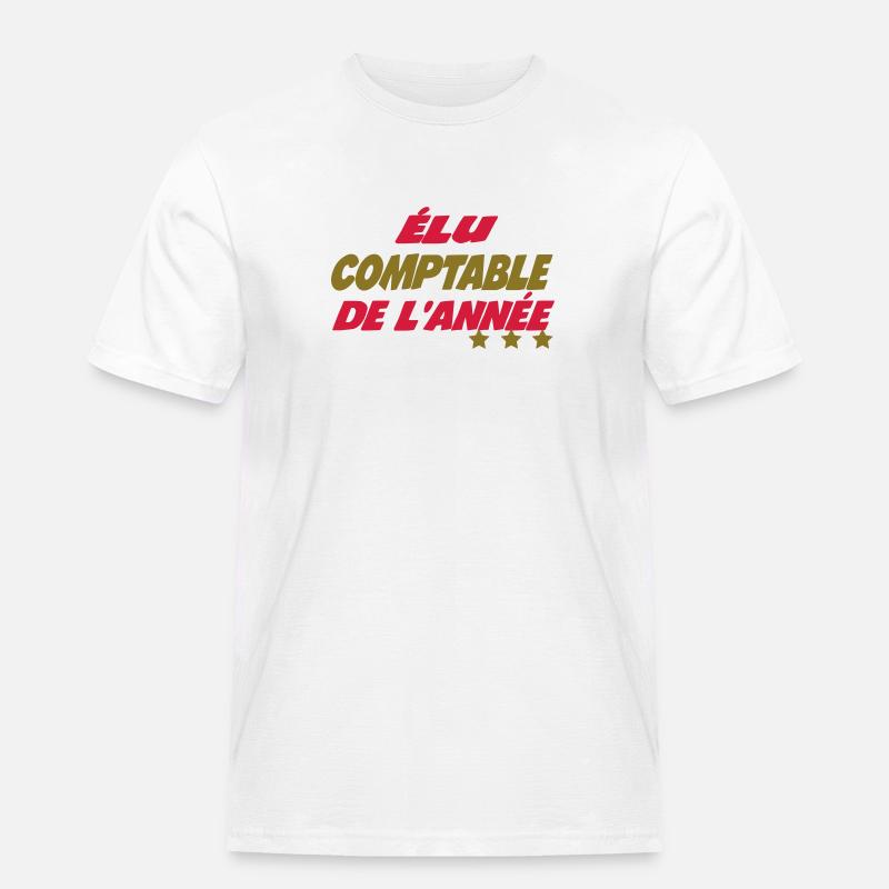 Elu comptable de l'année - Männer Workwear T-Shirt - Weiß
