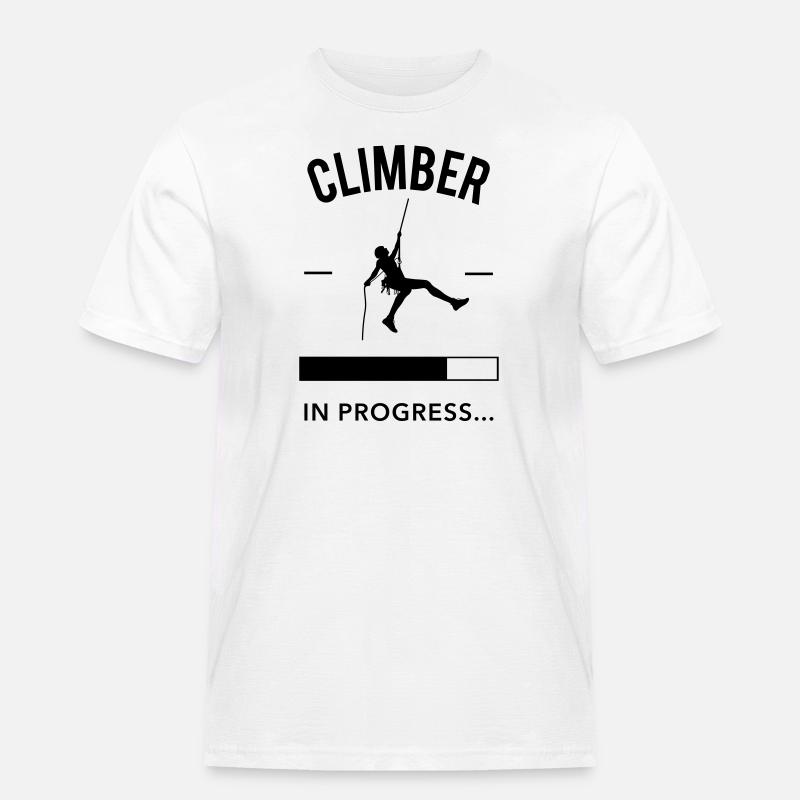 Climber in Progress - Männer Workwear T-Shirt - Weiß