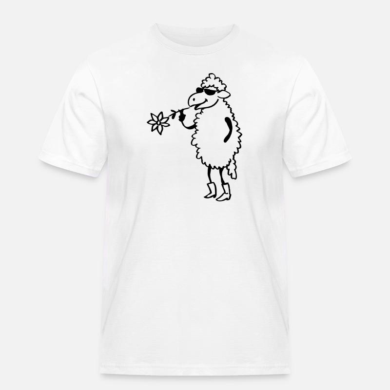 Cooles Schaf - Männer Workwear T-Shirt - Weiß