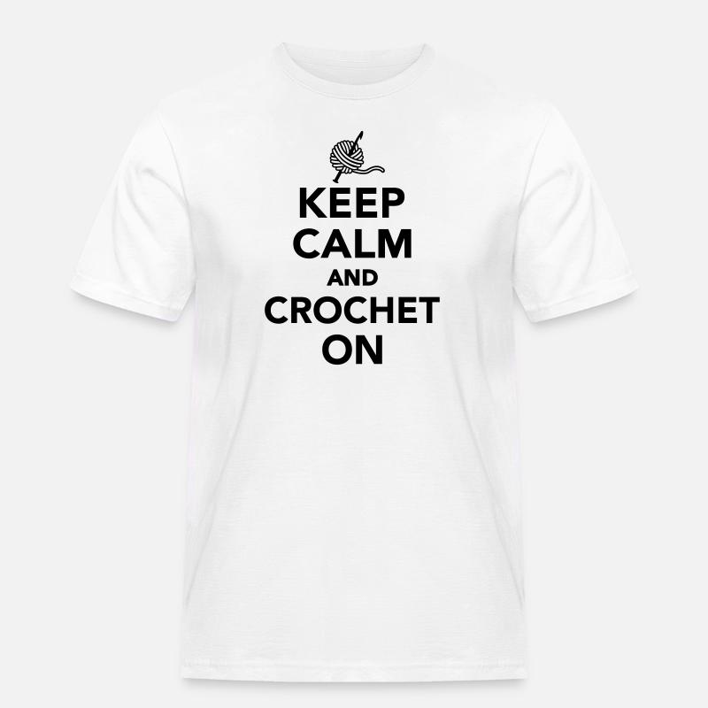 Häkeln - Männer Workwear T-Shirt - Weiß