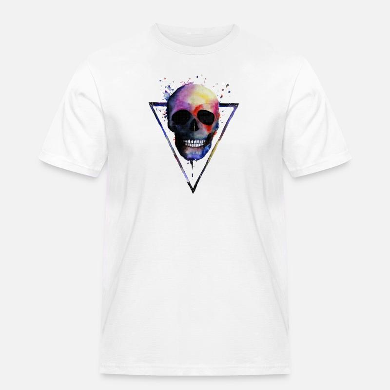 Kopf des Todes - Männer Workwear T-Shirt - Weiß