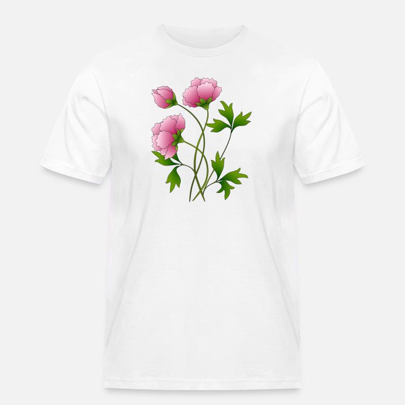 Blumen - Männer Workwear T-Shirt - Weiß