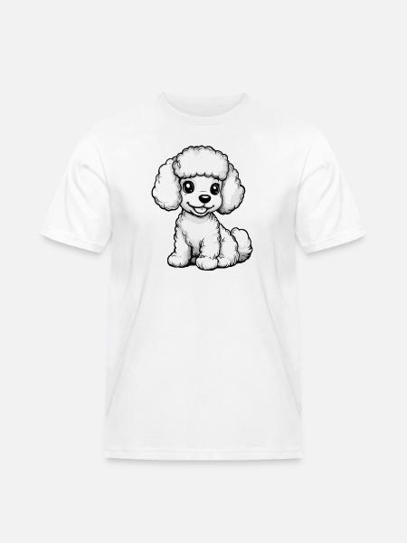 Poodle Dog Comic Cute - Men's Workwear T-Shirt - white