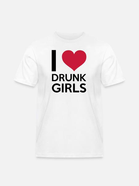 I Love Drunk Girls - Men's Workwear T-Shirt - white