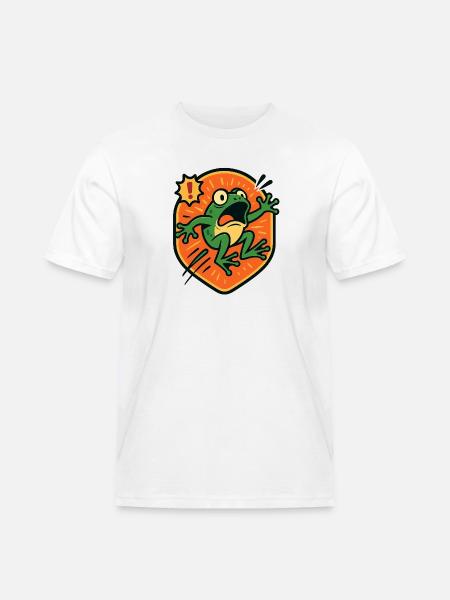 Panic Frog badge - Men's Workwear T-Shirt - white