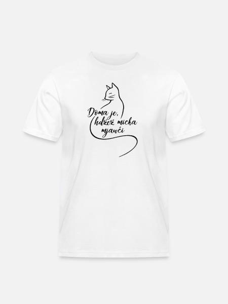 Doma je, hdźež micka mjawči. - Men's Workwear T-Shirt - white
