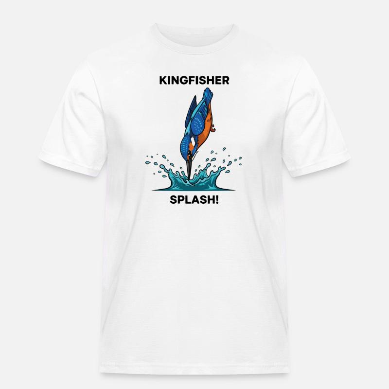 Kingfisher Splash Kingfisher River - Männer Workwear T-Shirt - Weiß