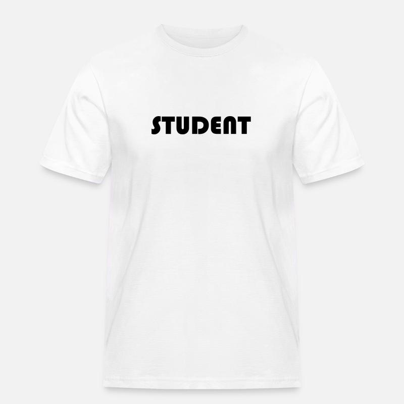 STUDENT Logo - Männer Workwear T-Shirt - Weiß