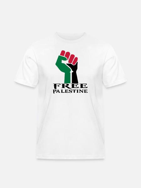 drawing palestinian symbol flag palestine - Men's Workwear T-Shirt - white