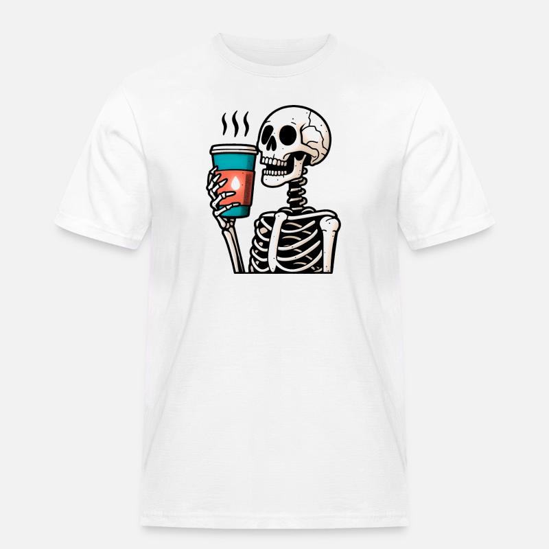 Caffé Os Tee - Männer Workwear T-Shirt - Weiß