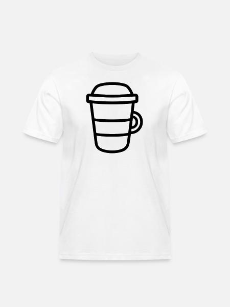 Kaffeebecher - Männer Workwear T-Shirt - Weiß