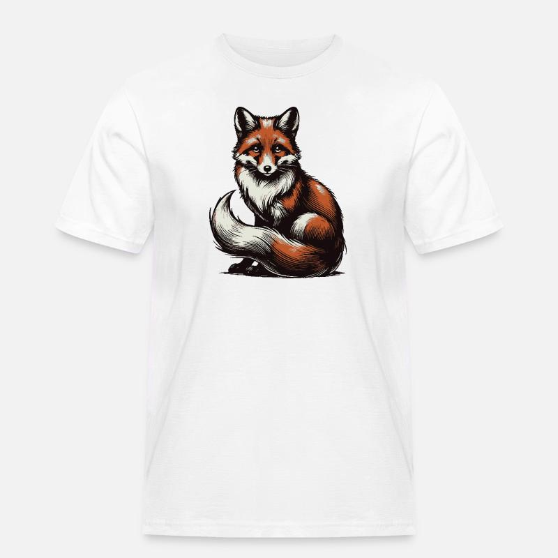 Fuchs - Männer Workwear T-Shirt - Weiß