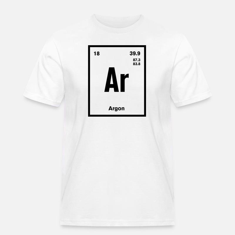 Argon Element im Periodensystem - Männer Workwear T-Shirt - Weiß