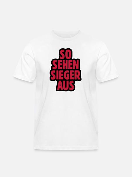 SO SEHEN SIEGER AUS - Männer Workwear T-Shirt - Weiß
