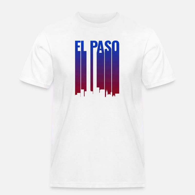 El Paso Skyline Gradient - Männer Workwear T-Shirt - Weiß