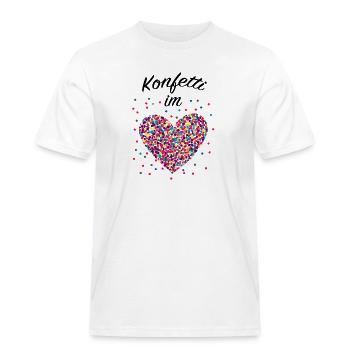 Konfetti im Herzen Karneval Tshirt für Frauen - Männer Workwear T-Shirt - Weiß - Vorne - AI Model Male 185 dark (185cm)