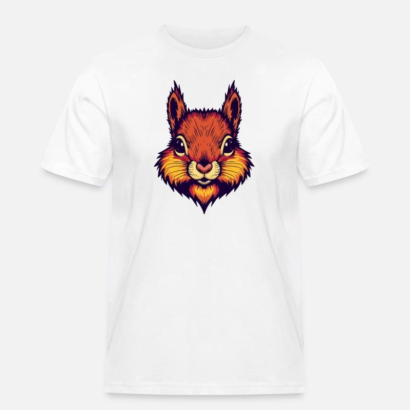 Leuchtend herbstliches Eichhörnchen  - Männer Workwear T-Shirt - Weiß
