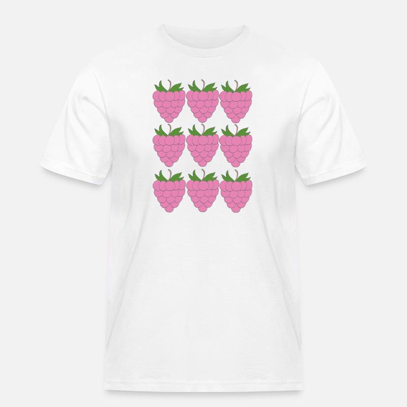 Raspberry Grid Pattern - Men's Workwear T-Shirt - white