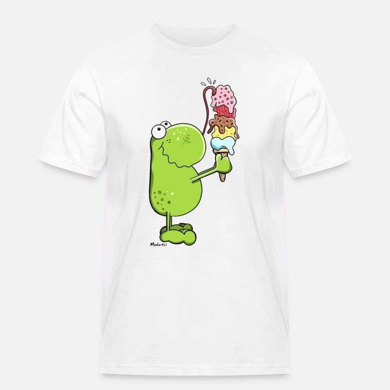Frosch mit Eis - Männer Workwear T-Shirt - Weiß