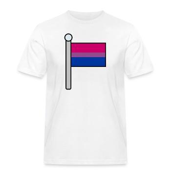 Bisexual Pride Flag  - Men's Workwear T-Shirt - white - Front - AI Model Male 185 dark (185cm)