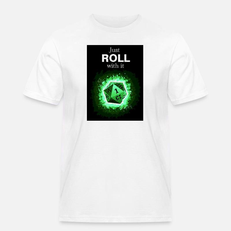 Faites simplement avec les dés verts rétro D20 - T-shirt Workwear homme - blanc