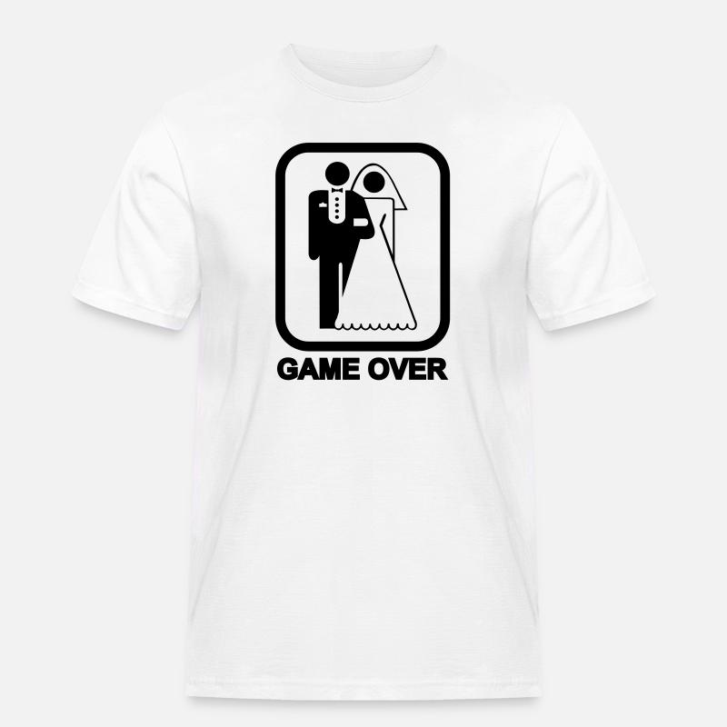Game Over - Männer Workwear T-Shirt - Weiß