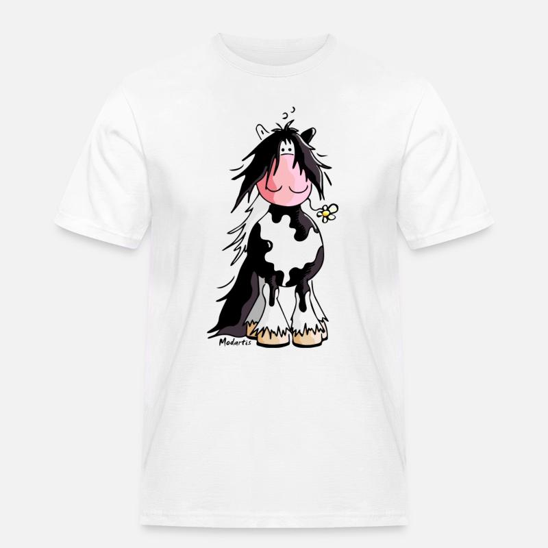 Irish Tinker - Gypsy Cob - Pferd - Männer Workwear T-Shirt - Weiß