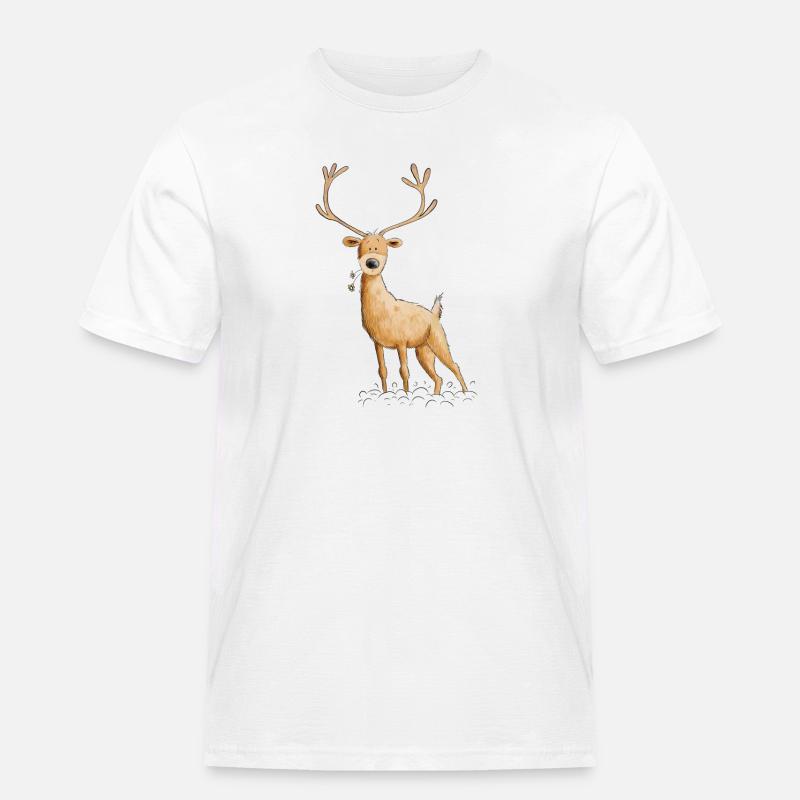 Hirsch Reh Jagd Jäger Geschenk - Männer Workwear T-Shirt - Weiß