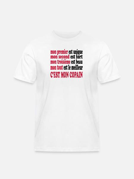 Mon copain est beau - Men's Workwear T-Shirt - white