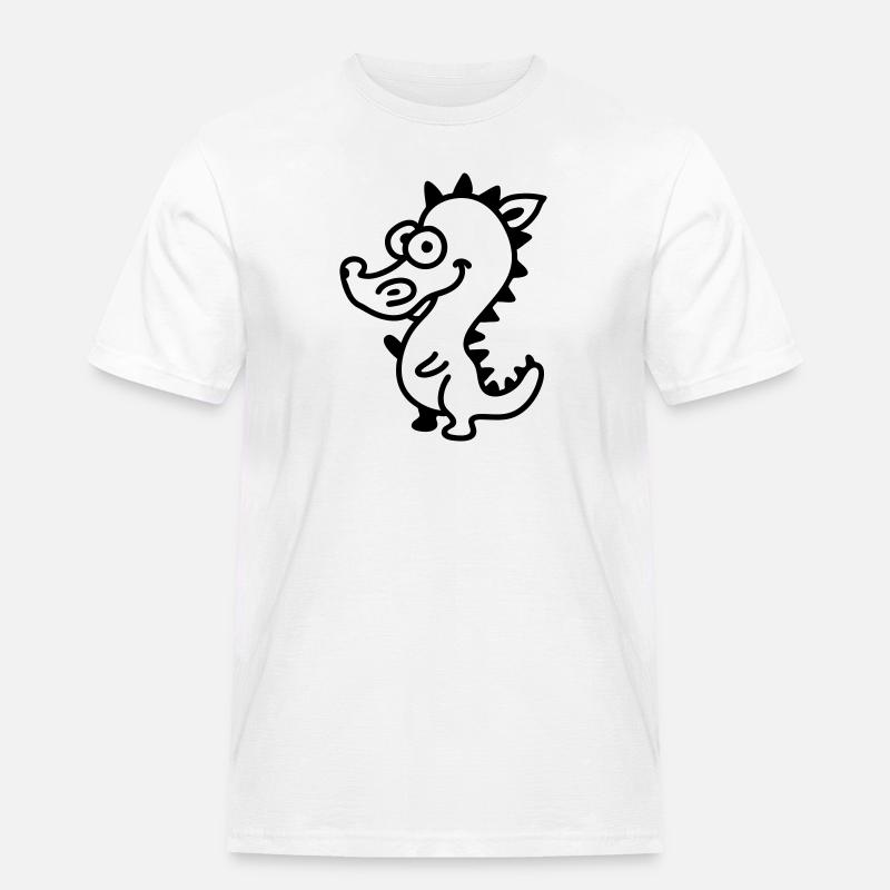 Drachen - Line - Männer Workwear T-Shirt - Weiß