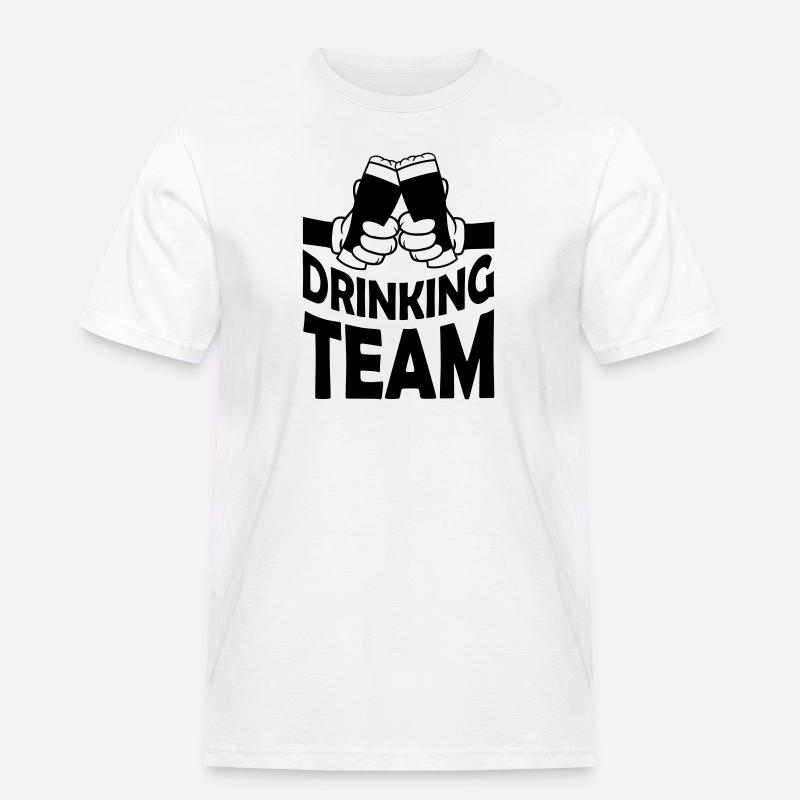 Freunde Drinking Team Bier - Männer Workwear T-Shirt - Weiß