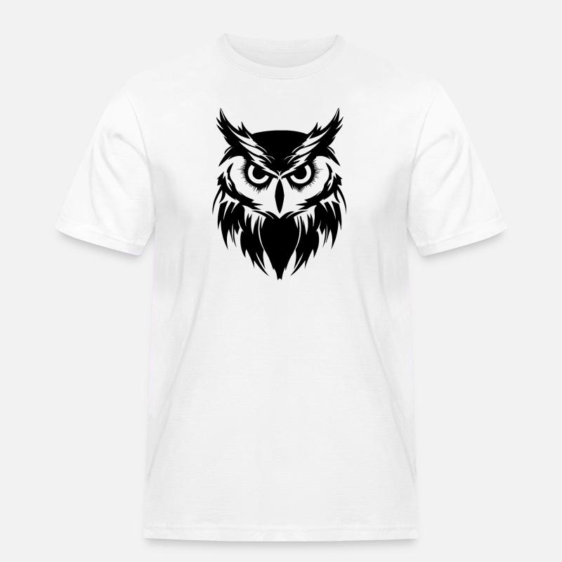 Eule Eulen Vogel Vögel - Männer Workwear T-Shirt - Weiß