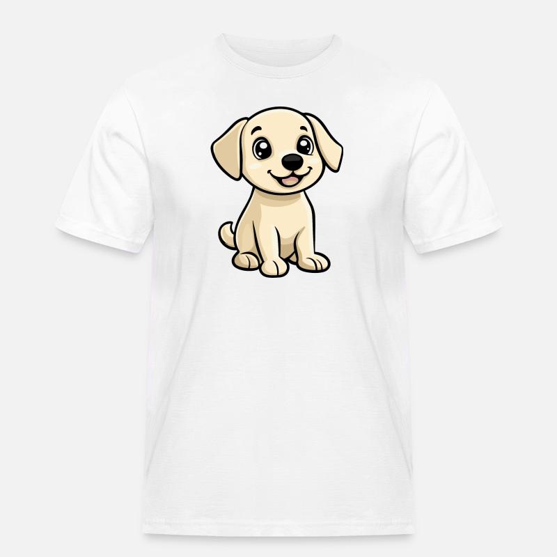 Labrador Hund Comic Niedlich - Männer Workwear T-Shirt - Weiß