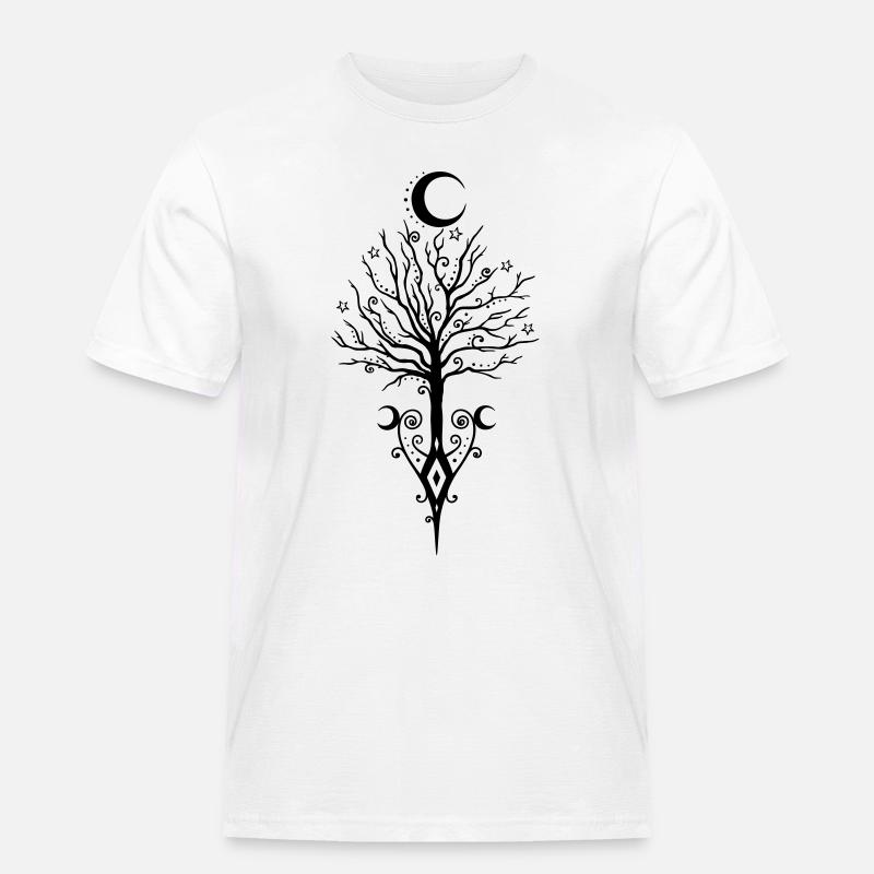 Tree Moon Night Stars Moon Tree - Men's Workwear T-Shirt - white