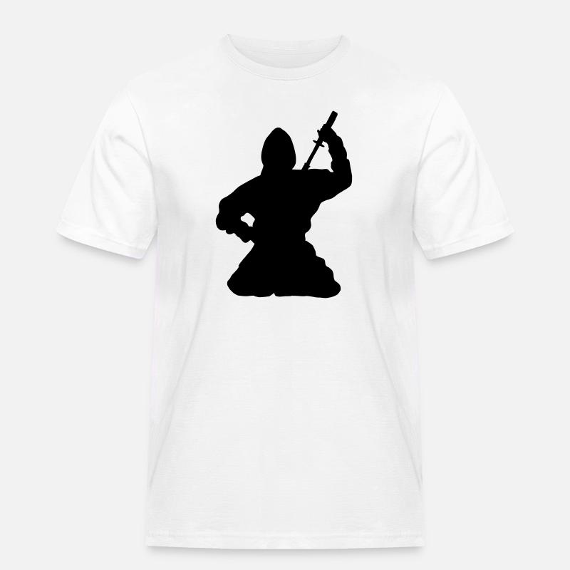 Ninja japanischer Spion oder Attentäter - Männer Workwear T-Shirt - Weiß