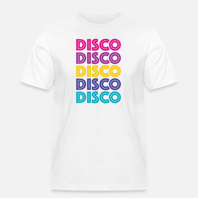 Disco Disco Disco - Männer Workwear T-Shirt - Weiß