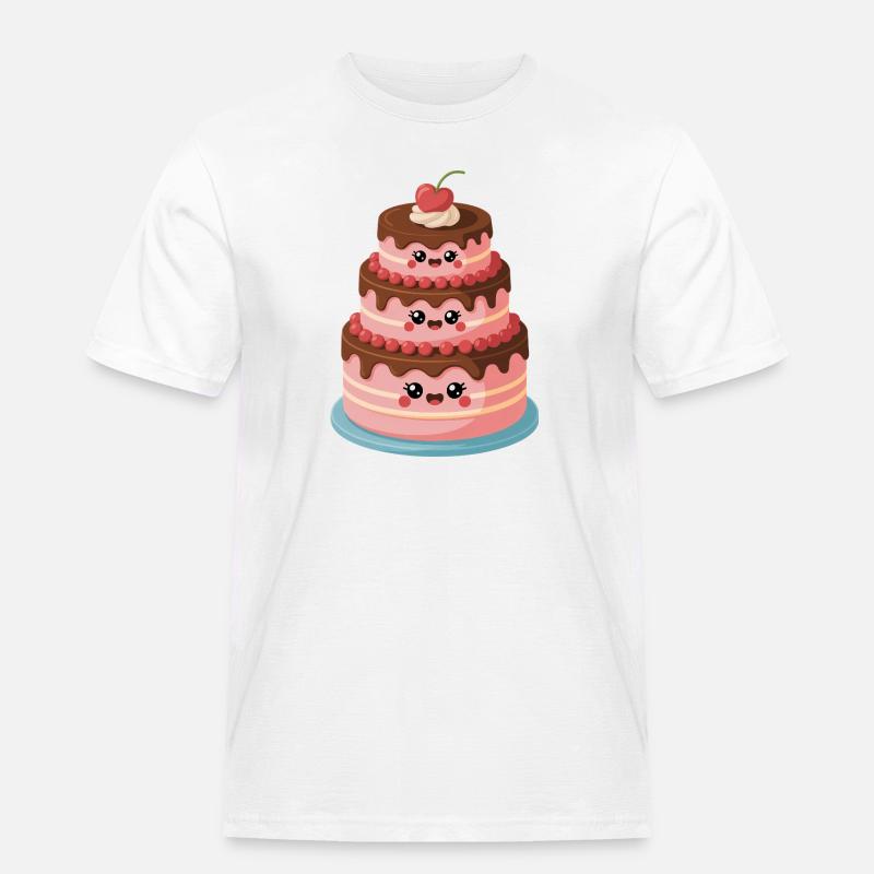Kuchen Comic süß - Männer Workwear T-Shirt - Weiß