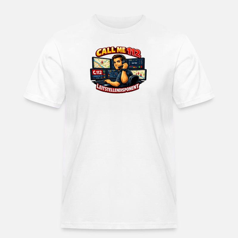 Call Me 112 Leitstellendisponent - Männer Workwear T-Shirt - Weiß