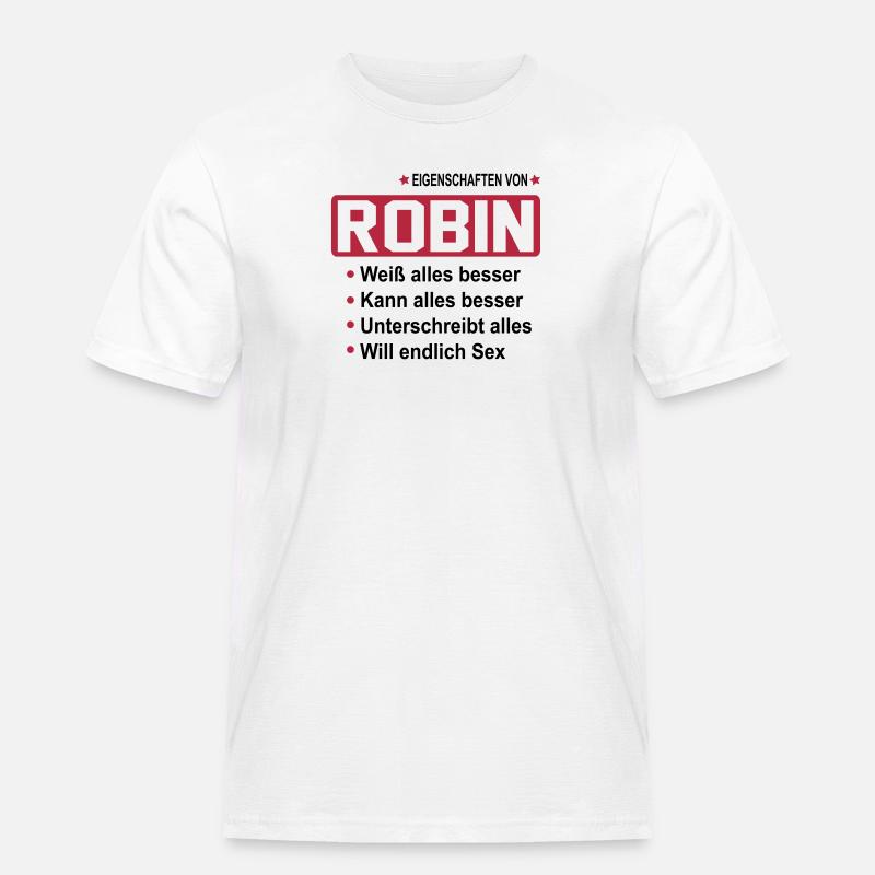 robin - Männer Workwear T-Shirt - Weiß