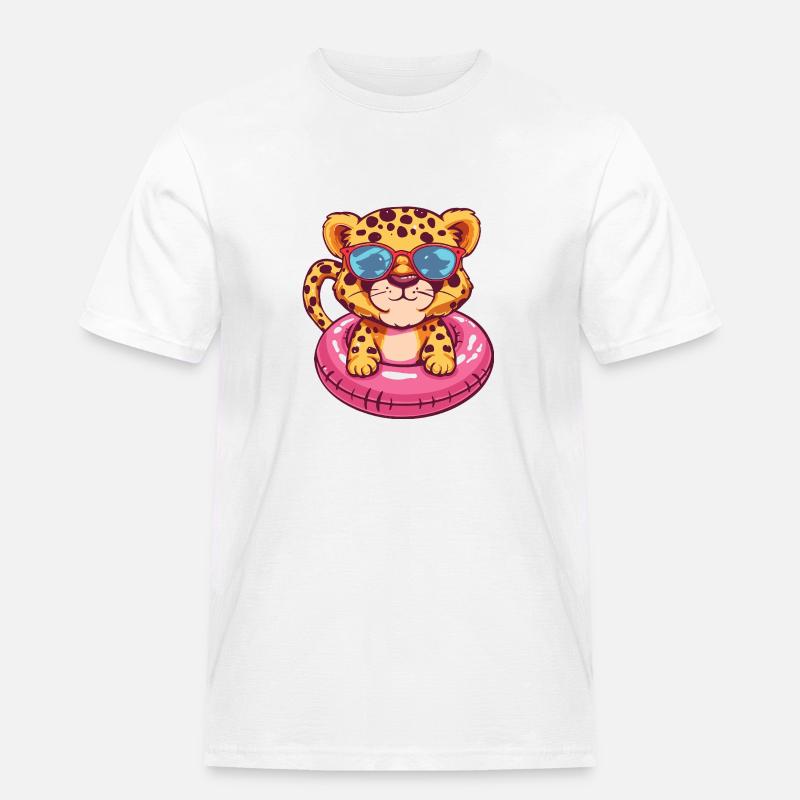 Leopard Comic Cool - Men's Workwear T-Shirt - white