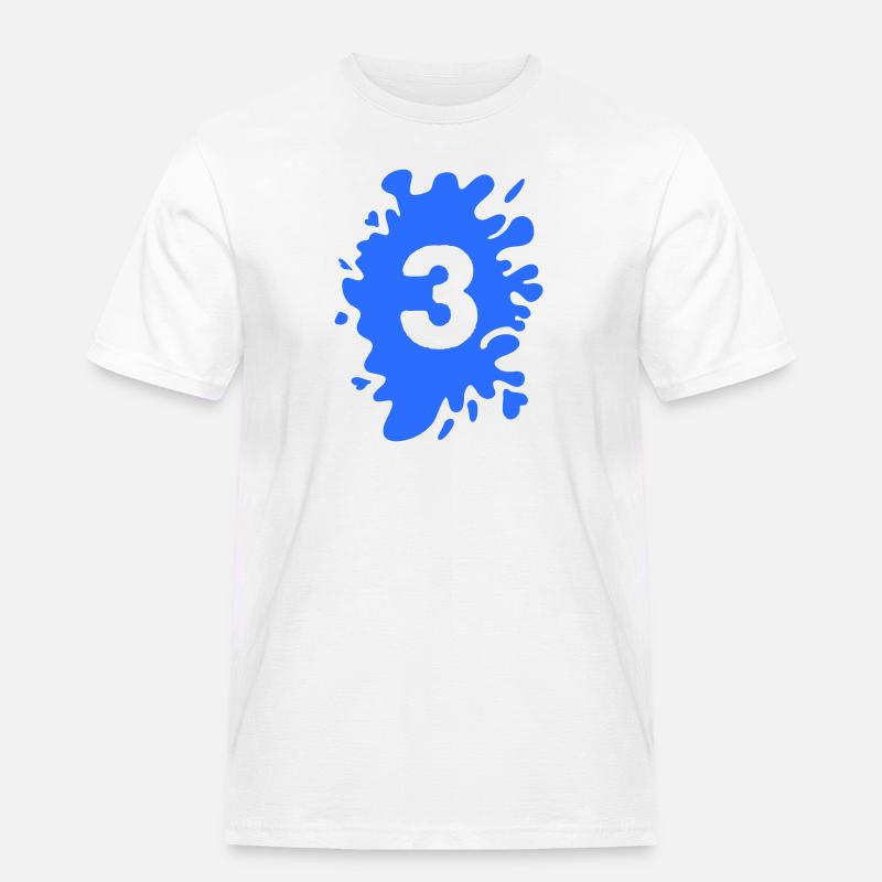 Klecks 3 - Männer Workwear T-Shirt - Weiß