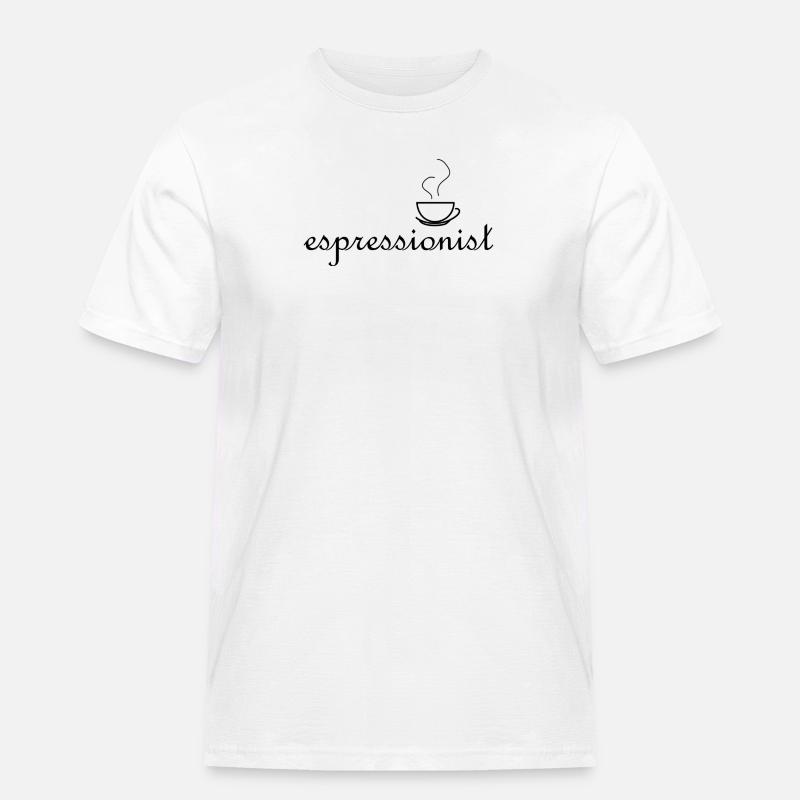 espressionist - weil du Kaffee liebst - Männer Workwear T-Shirt - Weiß