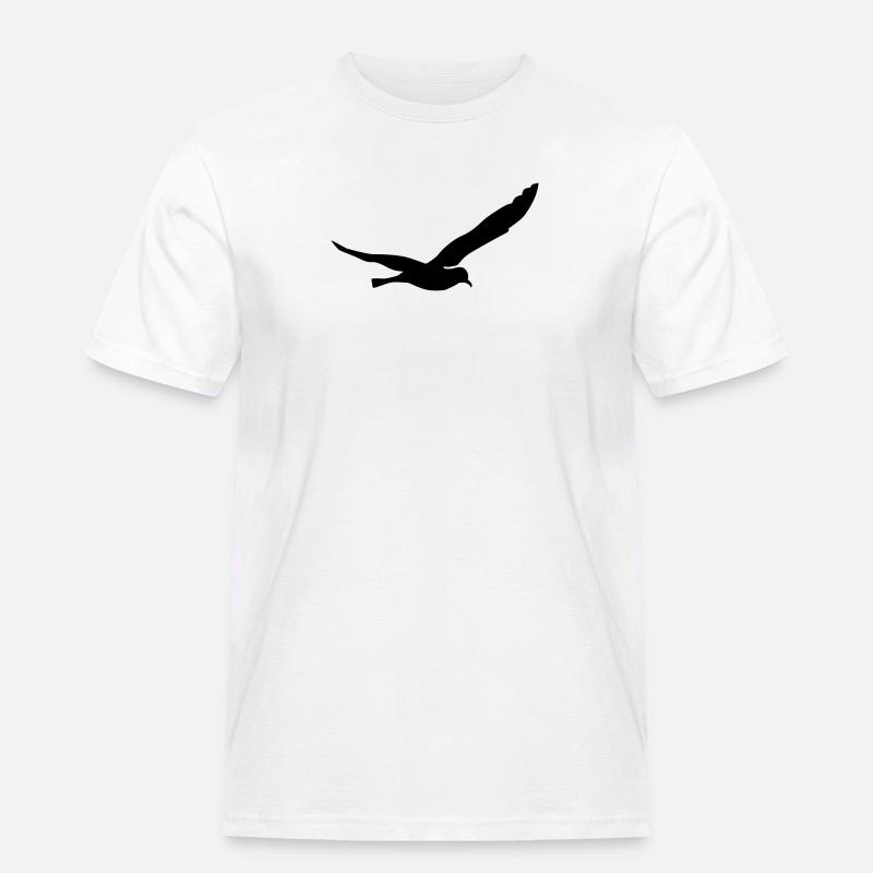 Möwe - Männer Workwear T-Shirt - Weiß
