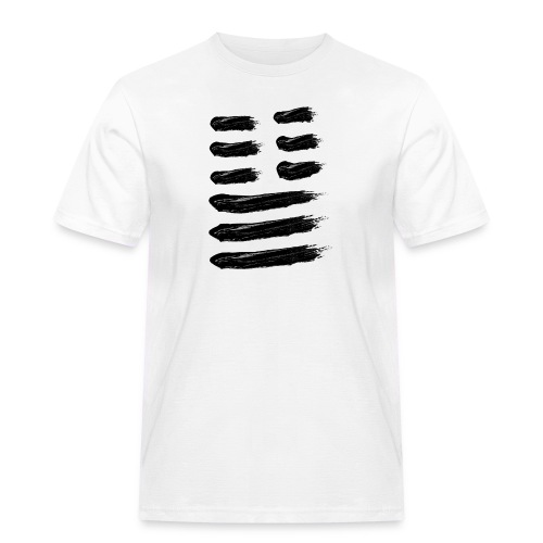 Linienspiel in Schwarz - Männer Workwear T-Shirt