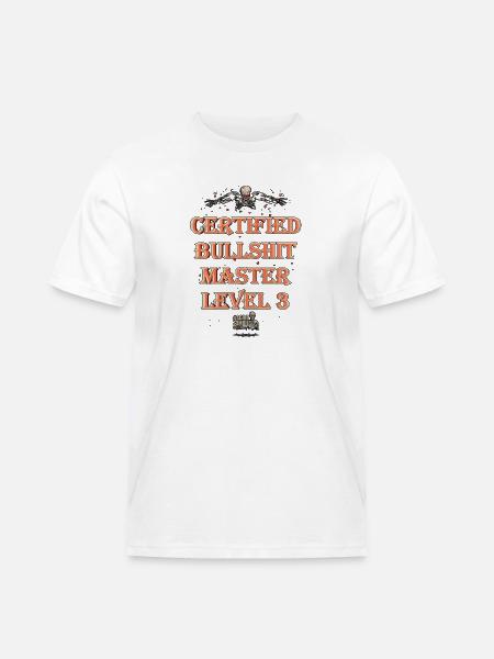 Certified Bullshit Master Level 3 - Men's Workwear T-Shirt - white