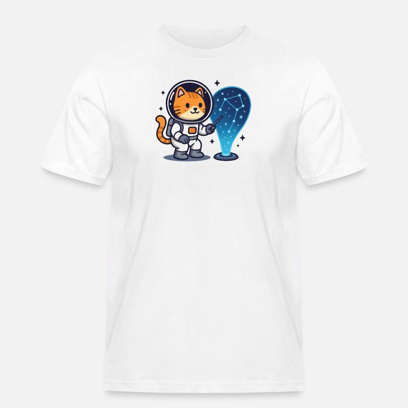 Constellation du chat de l’espace – Kawaii - T-shirt Workwear homme - blanc