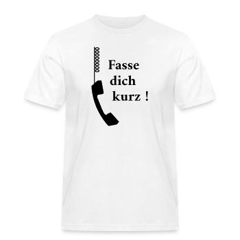Fasse dich kurz - Männer Workwear T-Shirt - Weiß - Vorne - AI Model Male 185 dark (185cm)